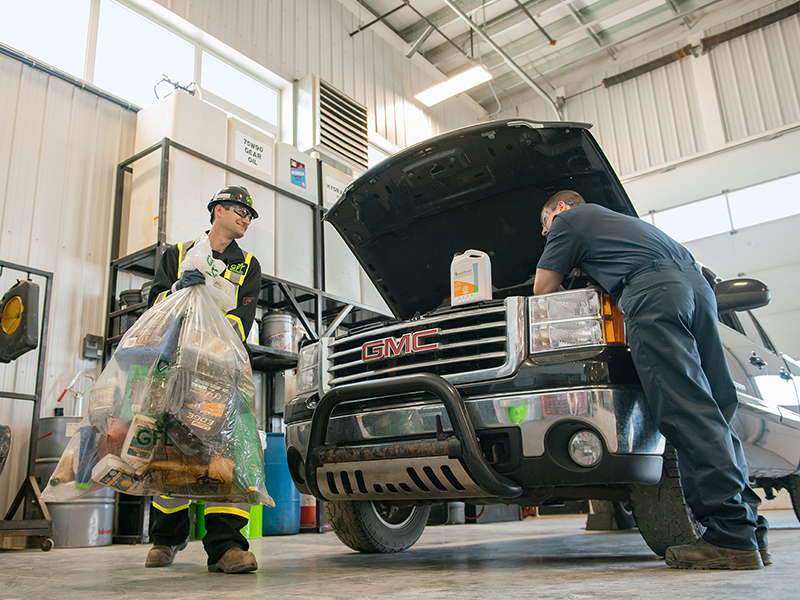 Empty Plastic Container Collection and Storage