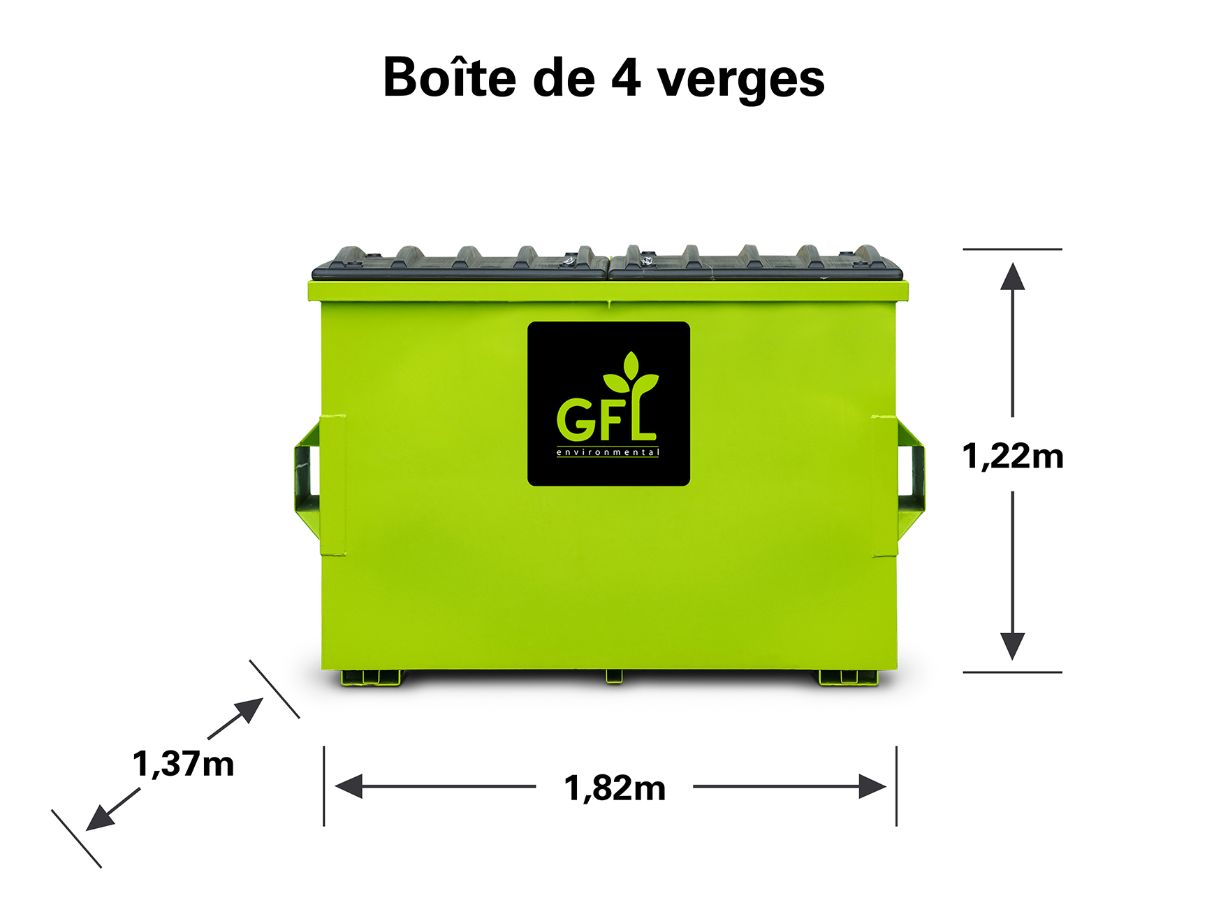 Bennes à ordures de quatre verges