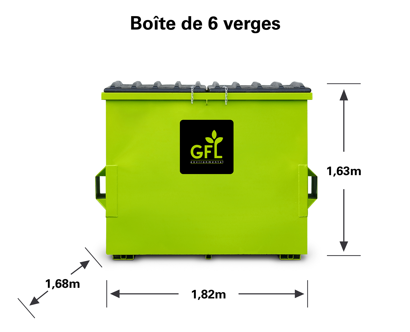 Poubelles à ordures de six verges Poubelles à ordures de six verges