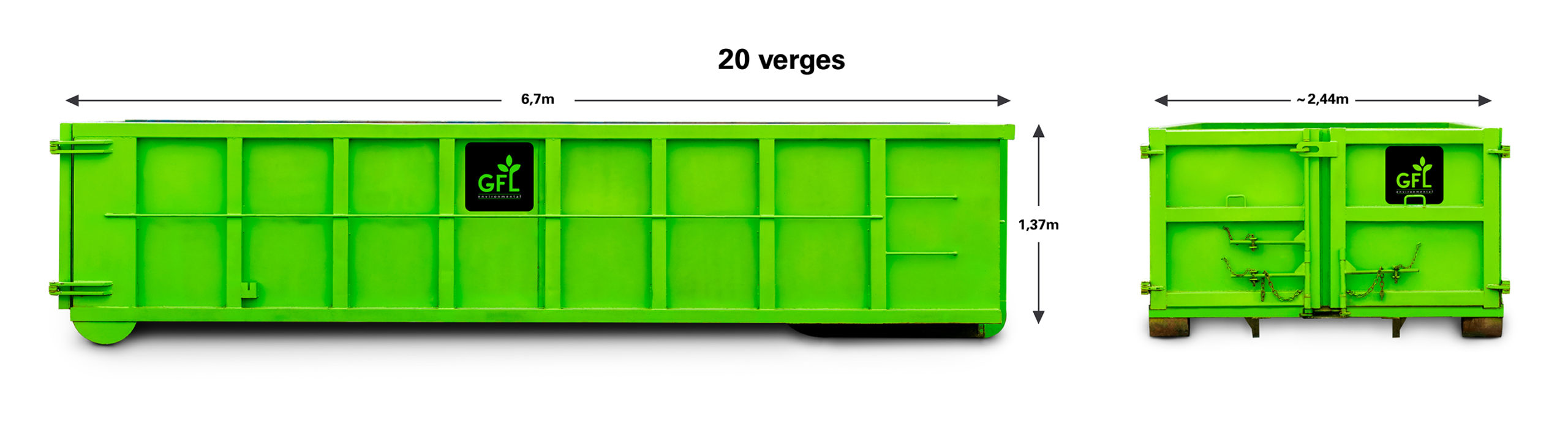 Bennes à ordures amovibles de 20 verges